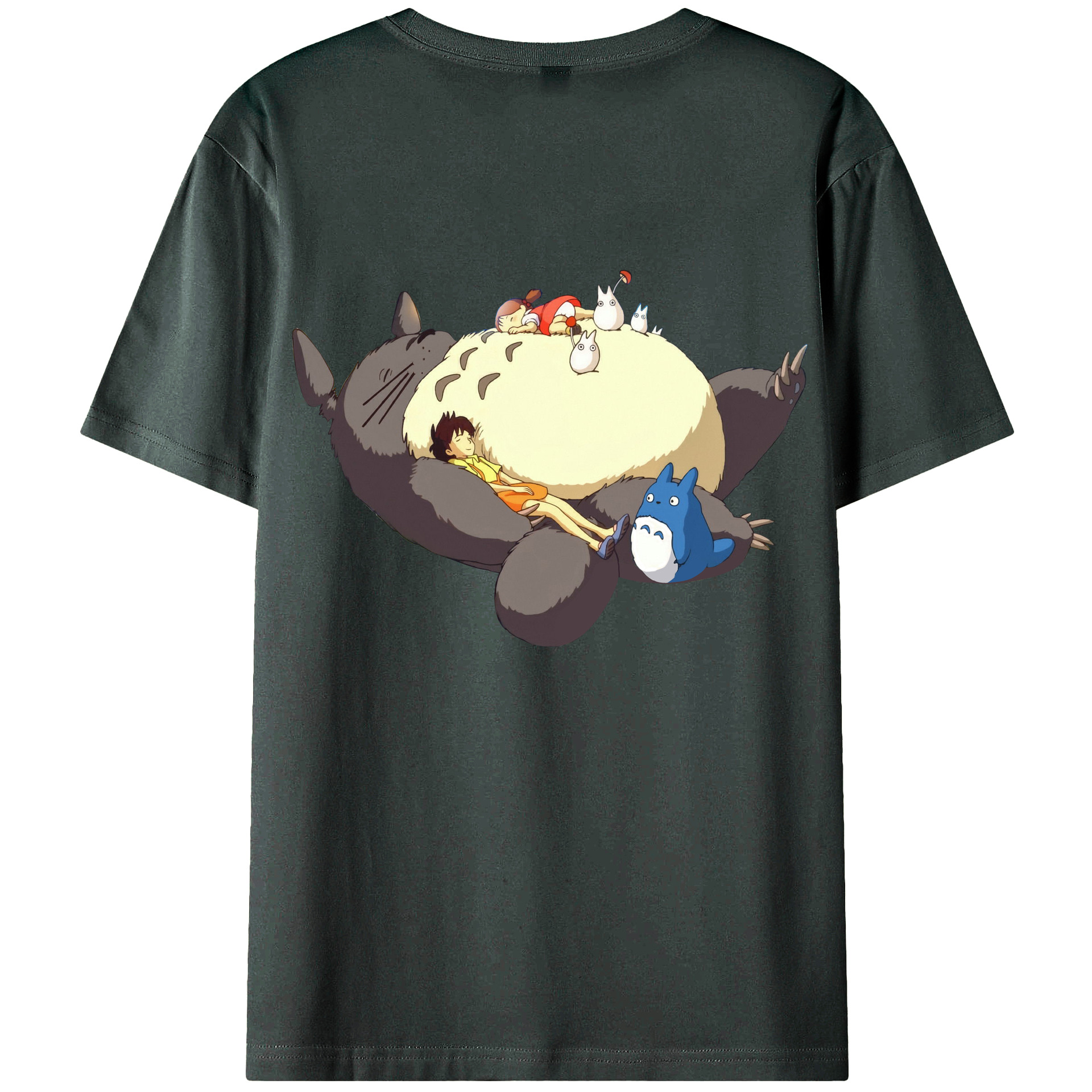 （画像用） となりのトトロ 草壁メイ 草壁サツキ My Neighbor Totoro Satsuki Kusakabe Mei Kusakabe 綿100％ メンズ半袖Tシャツ（バックプリント） 通気性
